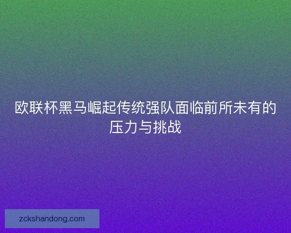 欧联杯黑马崛起传统强队面临前所未有的压力与挑战