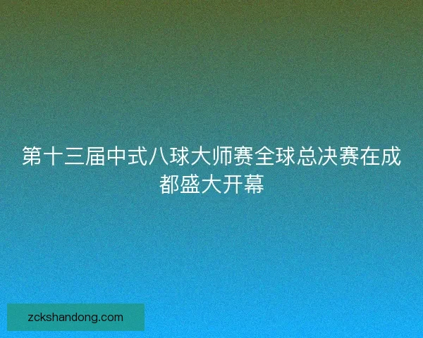第十三届中式八球大师赛全球总决赛在成都盛大开幕