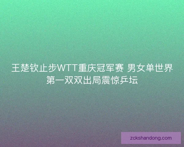 王楚钦止步WTT重庆冠军赛 男女单世界第一双双出局震惊乒坛 王楚钦止步WTT重庆冠军赛 男女单世界第一双双出局震惊乒坛